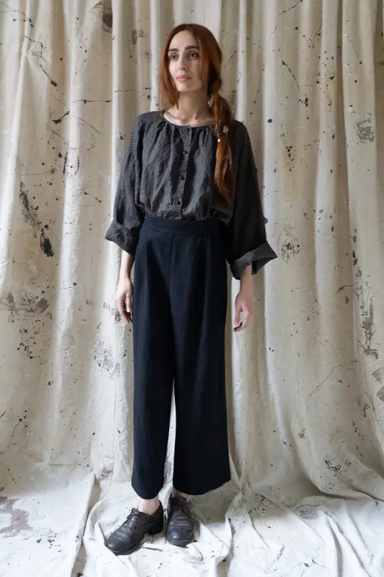 Davis Linen Trousers - Black
