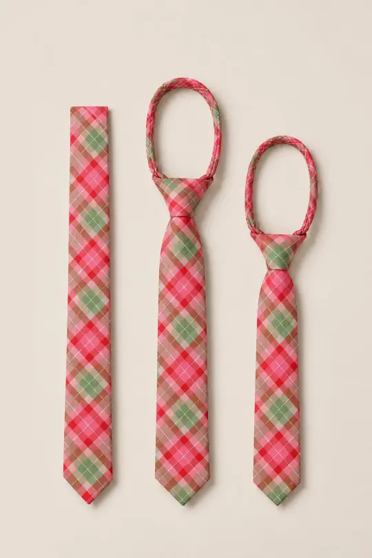 Ties in Rosewood Tartan
