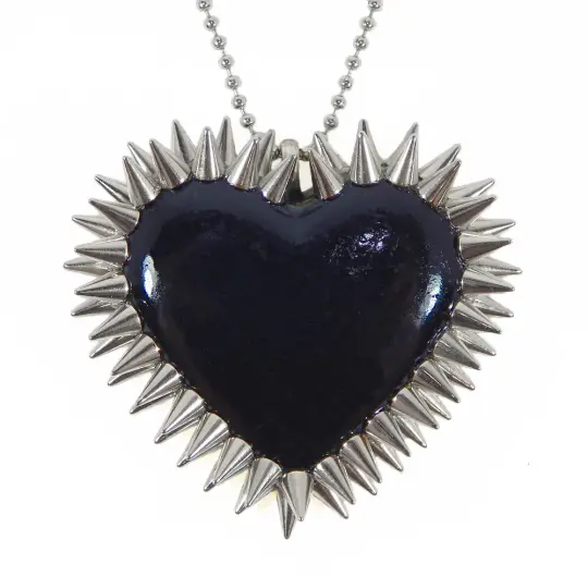 Double Edge Spiked Heart Necklace