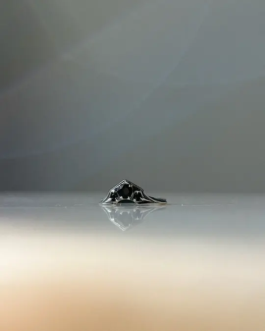The Graces II // Black Spinel Nesting Ring // 4.75