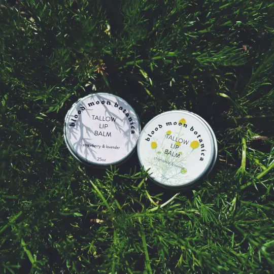 Tallow Lip Balm with Calendula-Infused Sunflower Oil