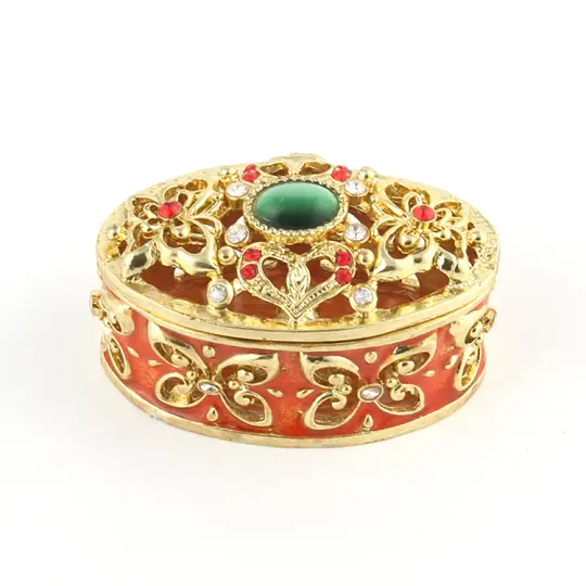 Jewelled Oval Trinket Keepsake Box