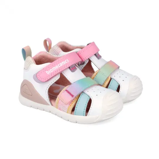 Biogateo Napa White Ombre Closed Toe Sandals