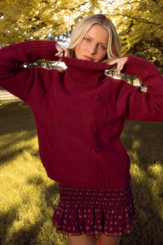 Megan Sweater in Burgundy