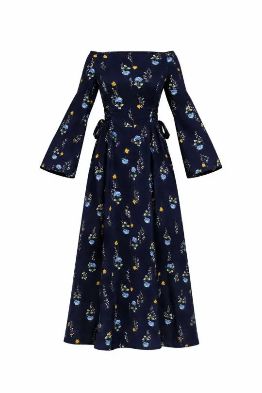 Midi Dress with Adjustable Waist | Meadow Dream