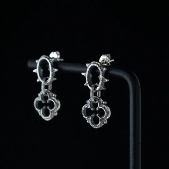 Barbed and Quatrefoil Earrings (MTO)
