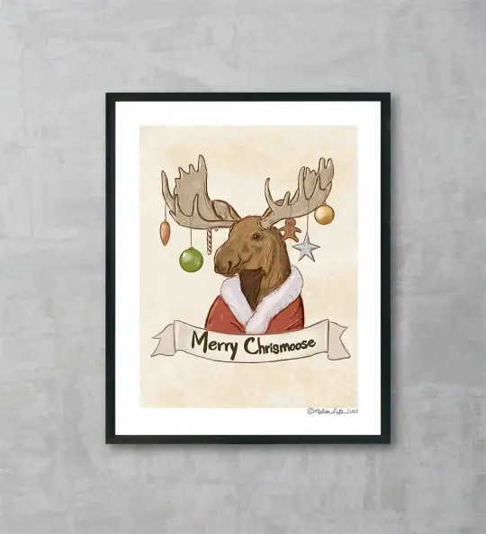Merry Chrismoose Fine Art Print