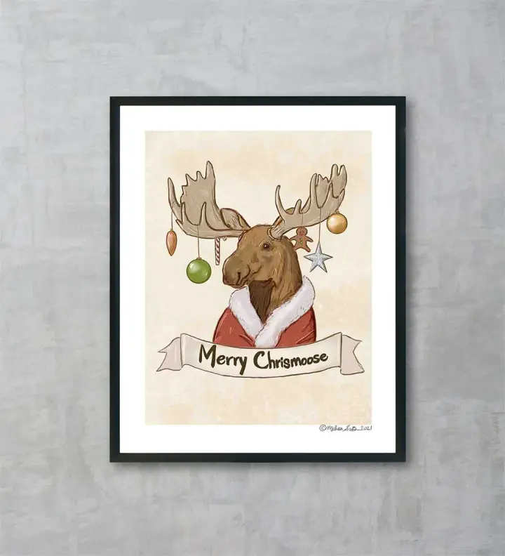 Merry Chrismoose Fine Art Print