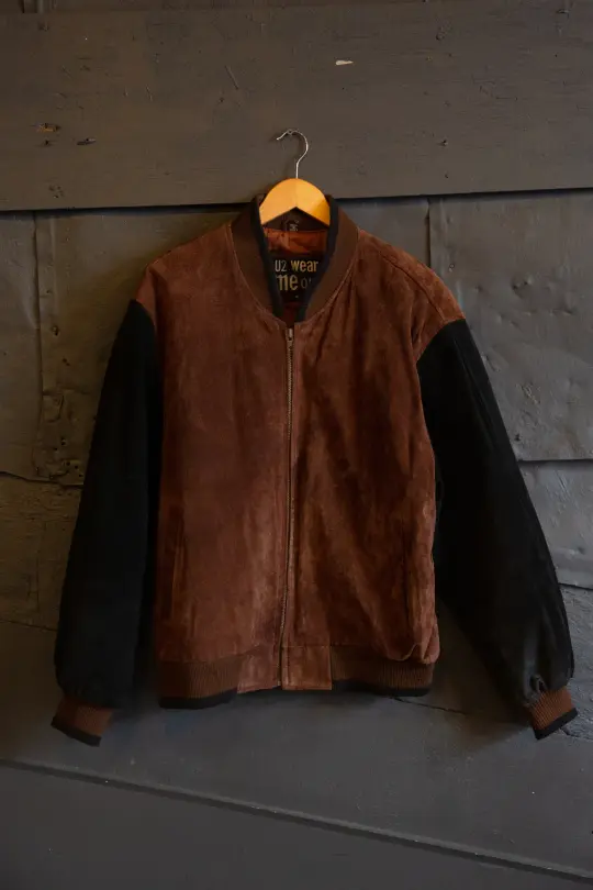 Vintage 90s Suede Colorblock Jacket