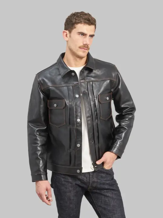 The Flat Head FN-LJ-HJ002 Horsehide 50's Type II Jacket Black