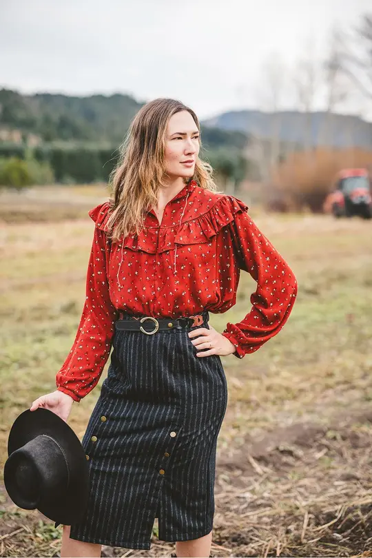 Victorian Blouse in Squash Blossom-Large