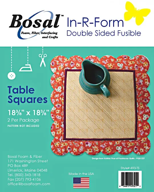 In R Form Double Sided Fusible Scalloped Table Squares