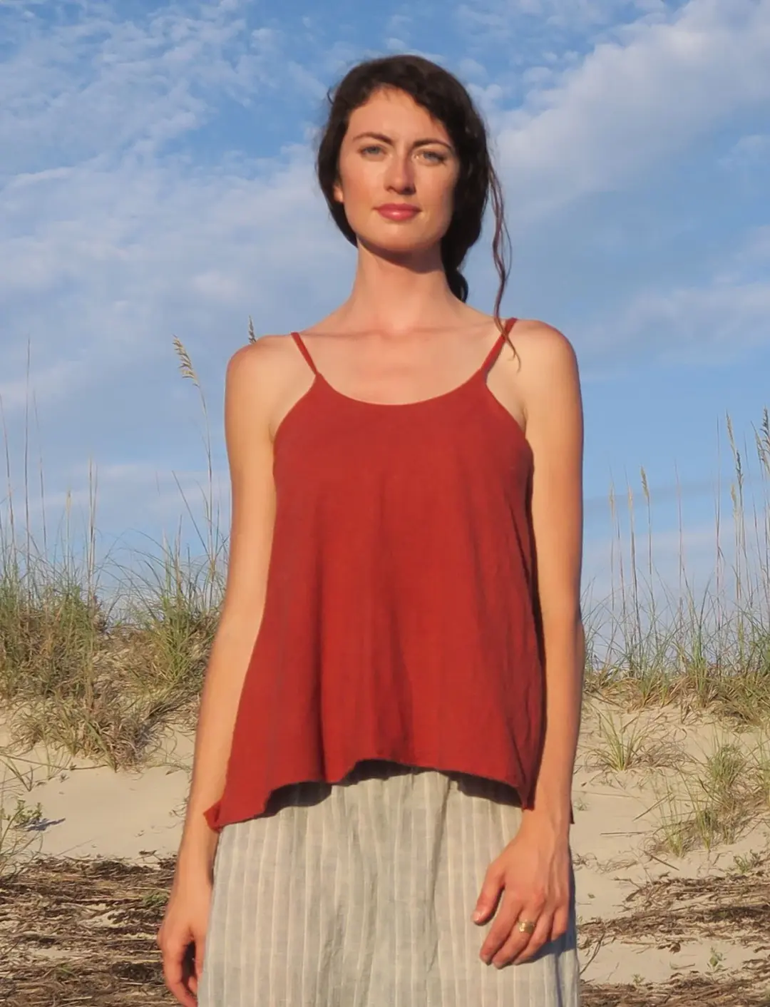Adjustable Strap Built-in Bra Wanderer Shirt