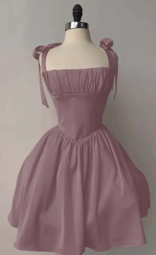 Chiffon Minimalist Corset Homecoming Dress , Gentle Purple Mini Summer Dress RS1969