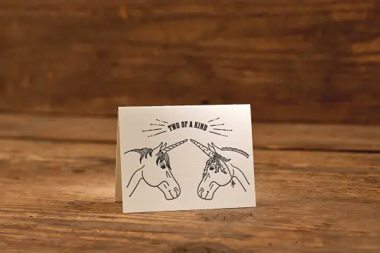Two of a Kind Letterpress Card (A2: 5.5 x 4.25")