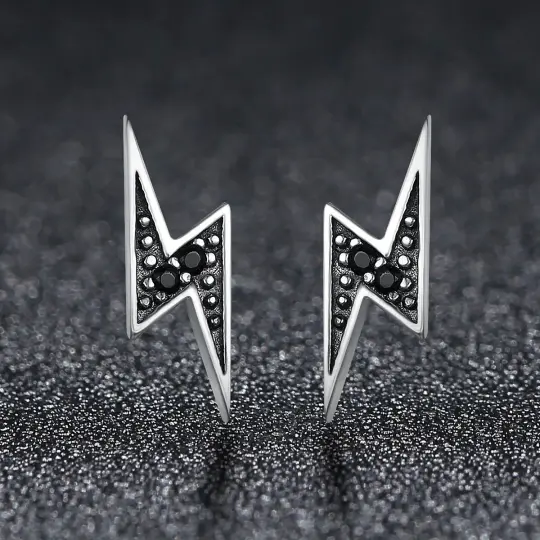 Lightning Bolt Earrings (925 Silver)
