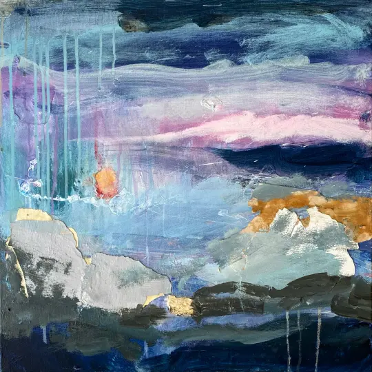 'Rainy Deep', 50cm x 50cm ( unframed )