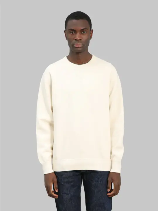 The Flat Head Loopwheel Crew Neck Sweatshirt Ivory