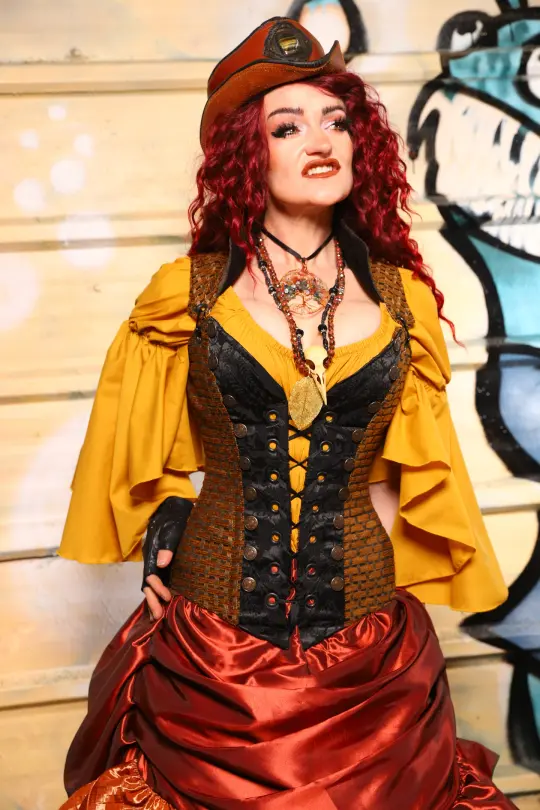 Buccaneer Overbust Corset in Beaver Basketweave - The Bucc Stops Here! Collection