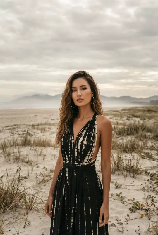 Tie Dye Dress Kiana Black