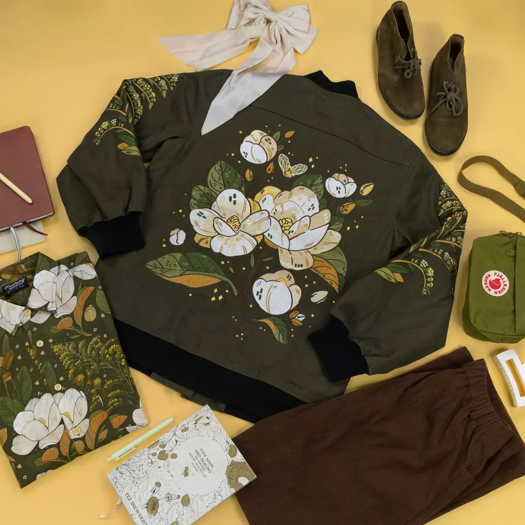 [COTTON TWILL JACKET] Magnolia & Goldenrod