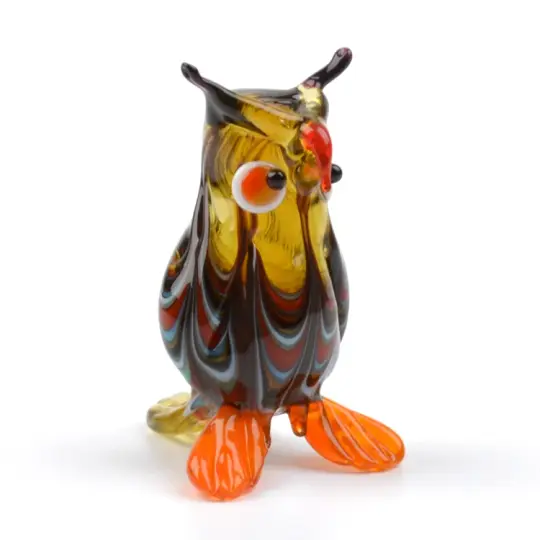 Smart Owl Glass Figurine