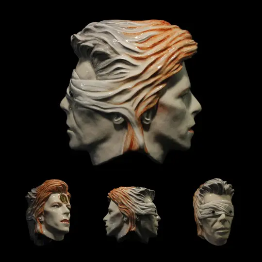 Ziggy Stardust and The Blind Prophet - Double-Headed Sculpture