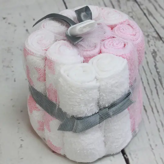 Jesse & Lulu Baby Boys and Girls 12 Baby Washcloths Gift Set, Pink