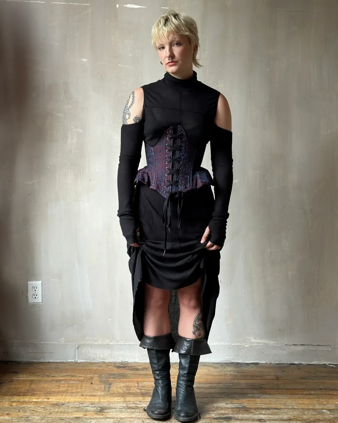 FW'24: Cross-Seam Maxi w/Armwarmer Sleeve