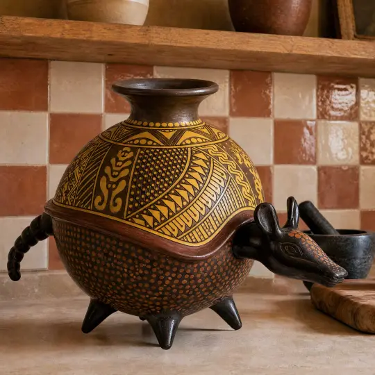 Zinapécuaro Armadillo Sculptural Vase