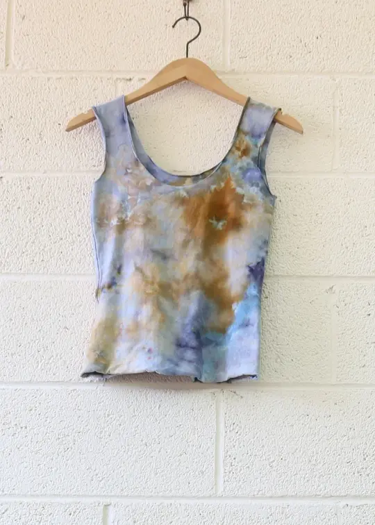 OOAK - Eos Cropped Shirt / XS / Stretch Cotton / Ice Dye (432)