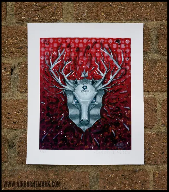 "Origami Deer Trophy" Giclee Print
