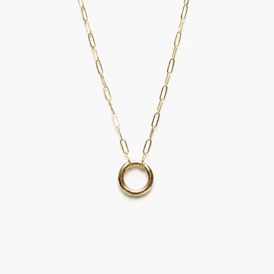 Gold Circle Charm Necklace