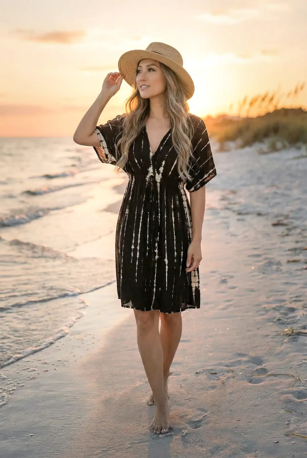 Mona Tie Dye Dress Black