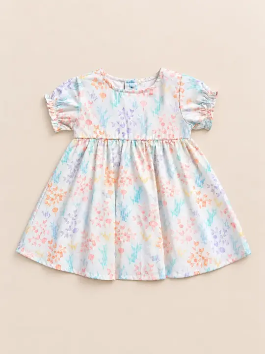 Scarlett Dress - Cream Floral Bamboo