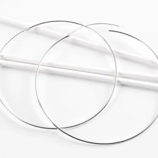 4" Classic Endless Hoop Silver Earrings