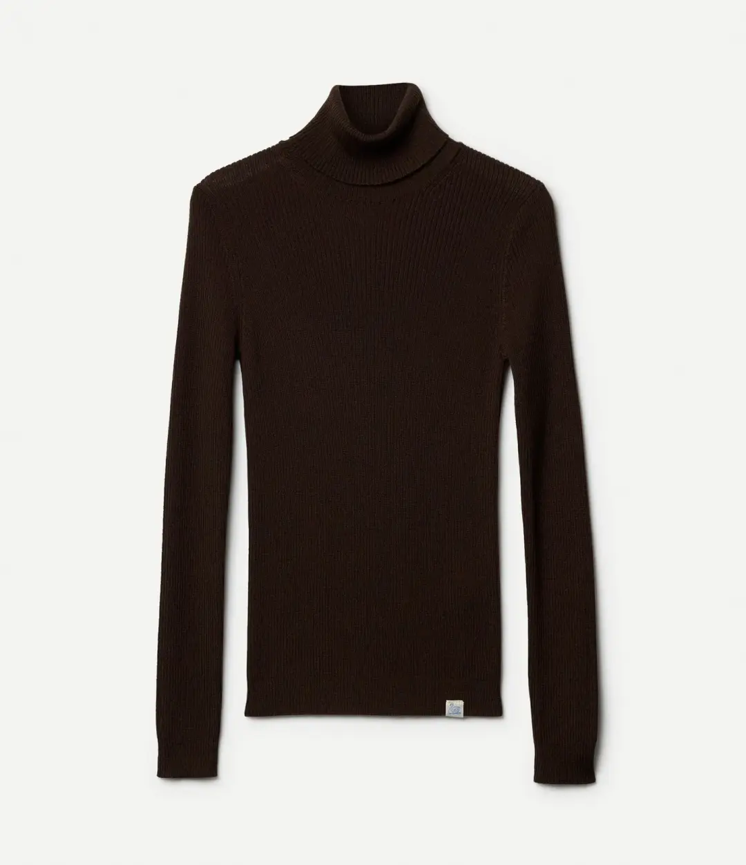 Ribbed Slim Fit Merino Wool Turtleneck Sweater