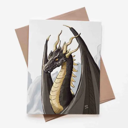 Sirius the Black Dragon Greeting Card