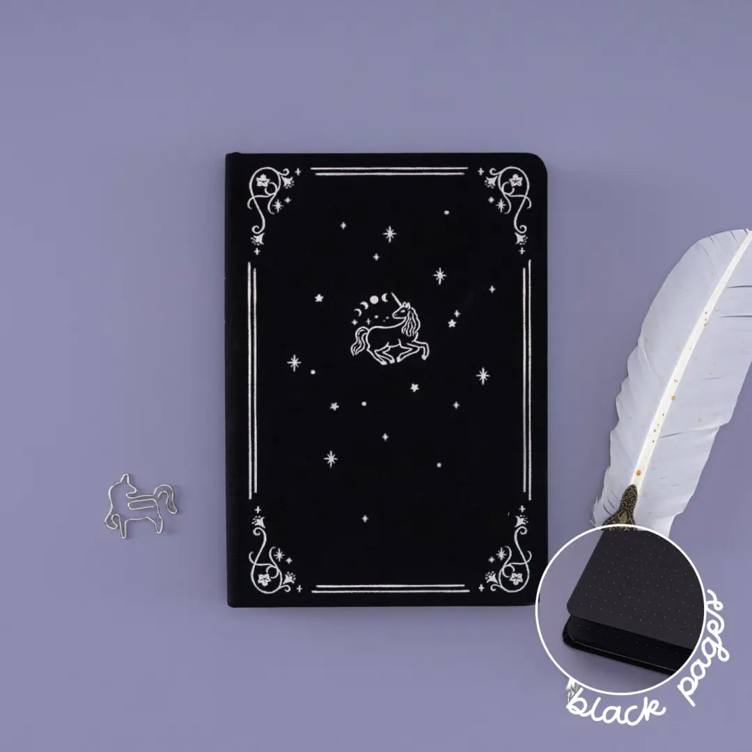 Tsuki ‘Lunar Unicorn’ Limited Edition Black Page Bullet Journal ☾