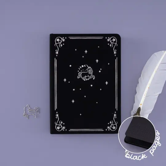 Tsuki ‘Lunar Unicorn’ Limited Edition Black Page Bullet Journal ☾