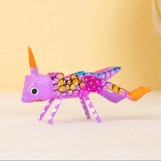Hand Painted Cricket Wooden Figurine