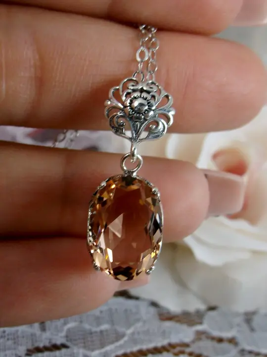 Peach Pendant, Edwardian Jewelry #P70