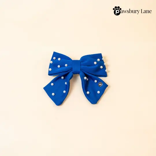 Sugar and Pearls - Royal Blue - Hair Bow - For You
