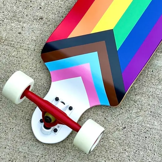 Progress Pride Flag Drop Down Longboard