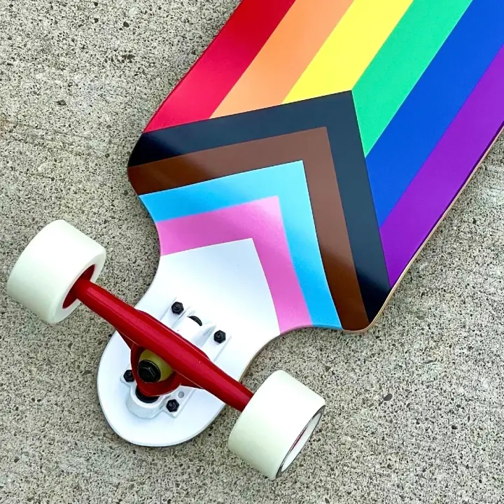 Progress Pride Flag Drop Down Longboard