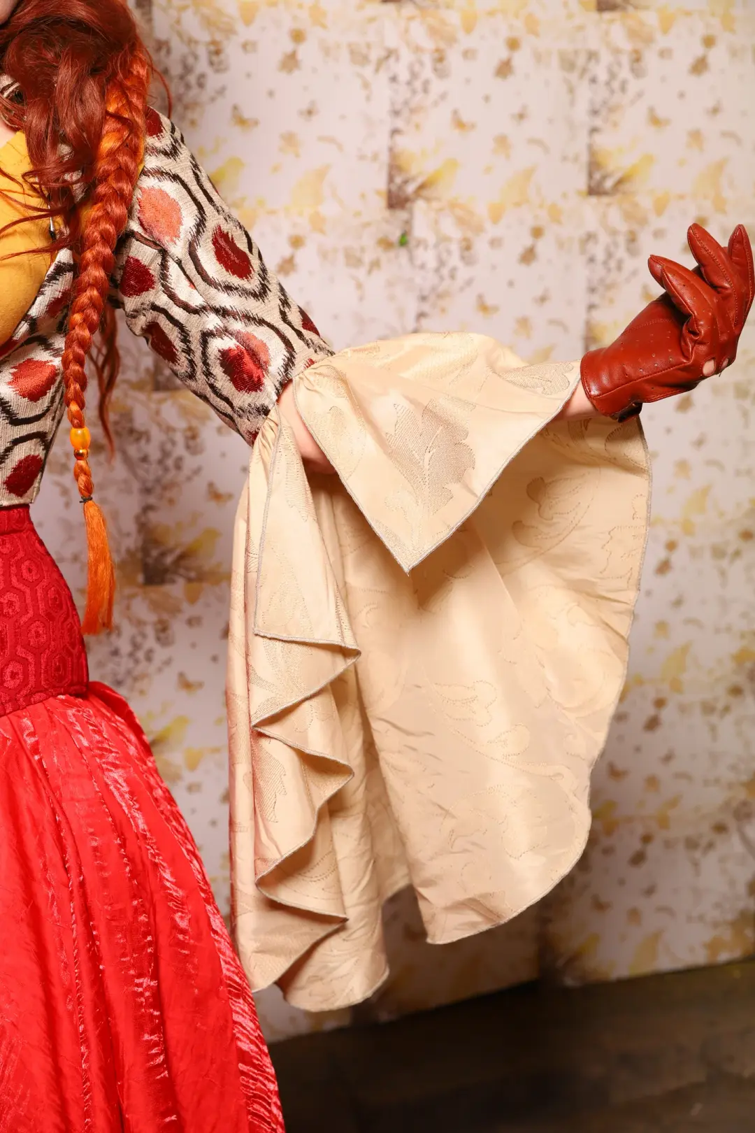 16. Detachable Flounce Sleeves in Pomodoro Ikat - The Marinara Maidens Collection