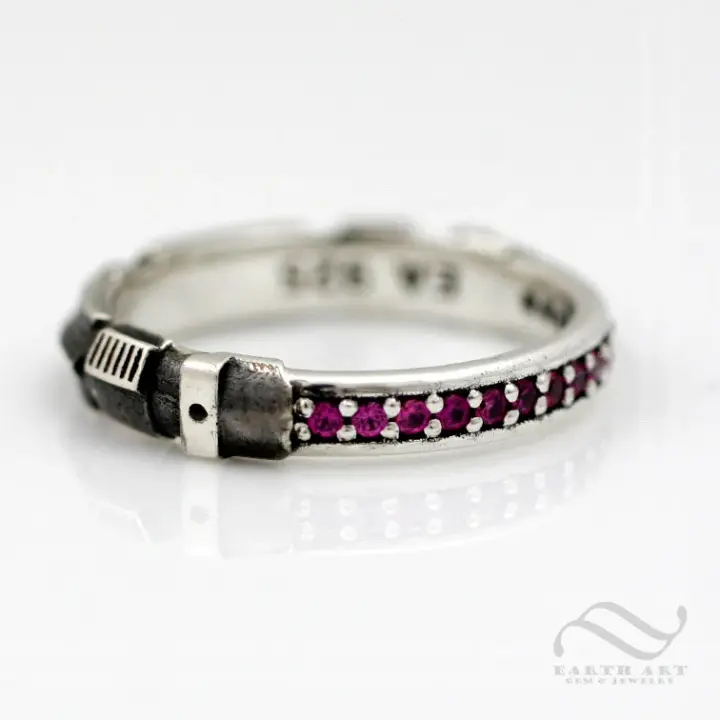 Ruby Light Sword Ring - Sterling Silver - Narrow Version