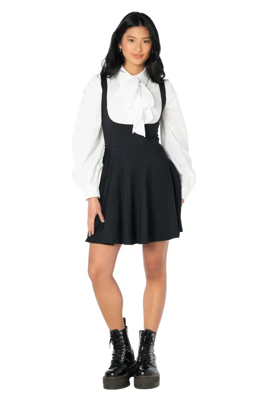 White Buttoned and Bowed Shirt