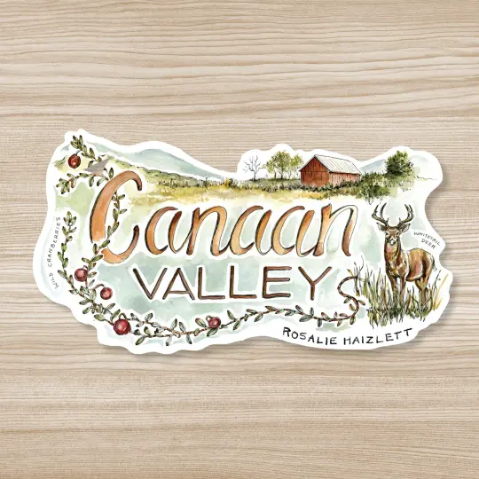 Rosalie Haizlett Illustration - Canaan Valley Waterproof Sticker