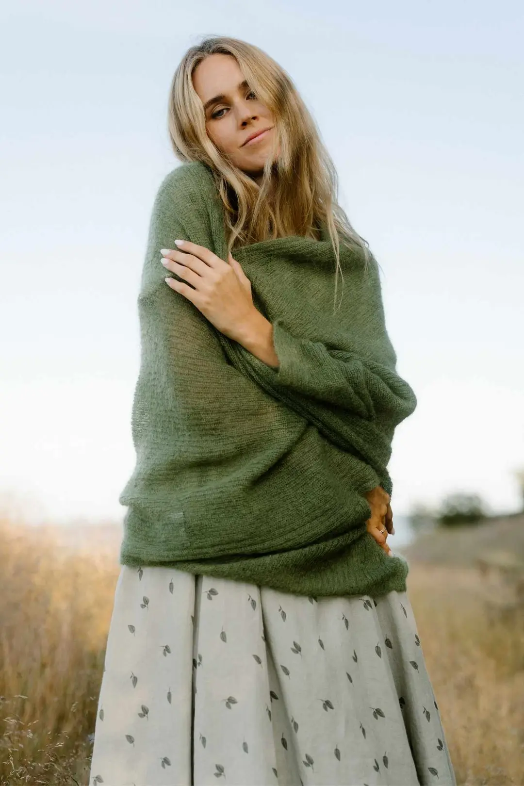 Nida – Mohair Blend Knit Shawl